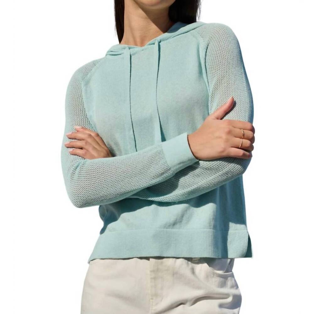 NEW STITCH & NEEDLE layla raglan hoodie sweater in pool